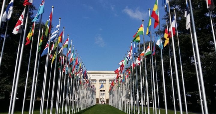 A photo of the Geneva UN building